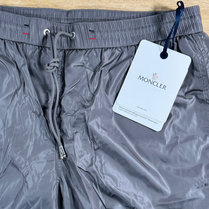 Moncler Tricolor Logo Patch Swim Shorts in Grey