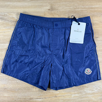 Moncler Logo Swim Shorts in Cobalt Blue