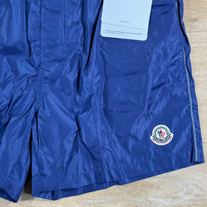 Moncler Logo Swim Shorts in Cobalt Blue
