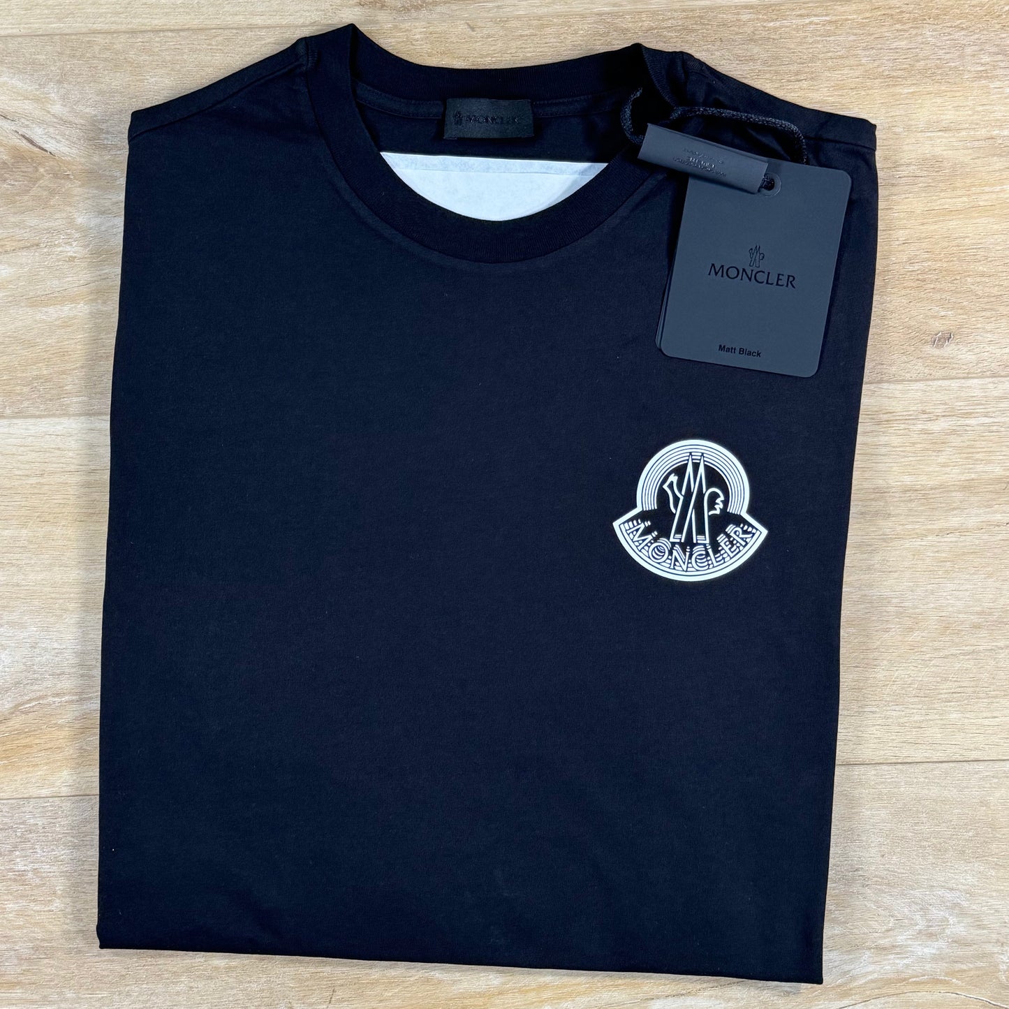 Moncler Logo Cotton Jersey T-Shirt in Black
