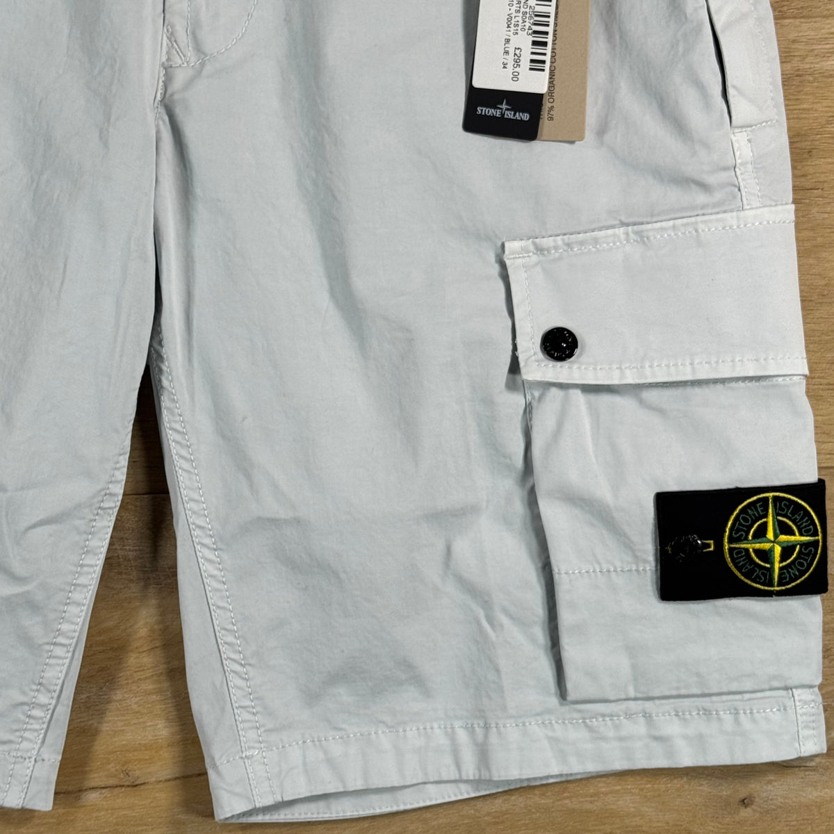 Stone Island Stretch Twill Cargo Bermuda Shorts in Sky Blue
