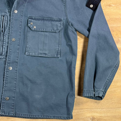 Stone Island Light Bull Denim Indigo-TC Overshirt in Indigo Blue