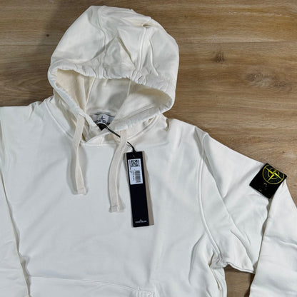 Stone Island Pullover Fleece Hoodie in Ivory