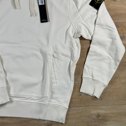 Stone Island Pullover Fleece Hoodie in Ivory
