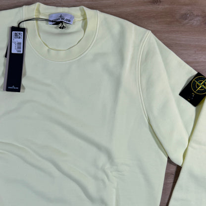 Stone Island Crewneck Fleece Sweatshirt in Pastel Yellow