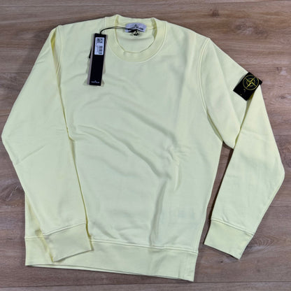 Stone Island Crewneck Fleece Sweatshirt in Pastel Yellow