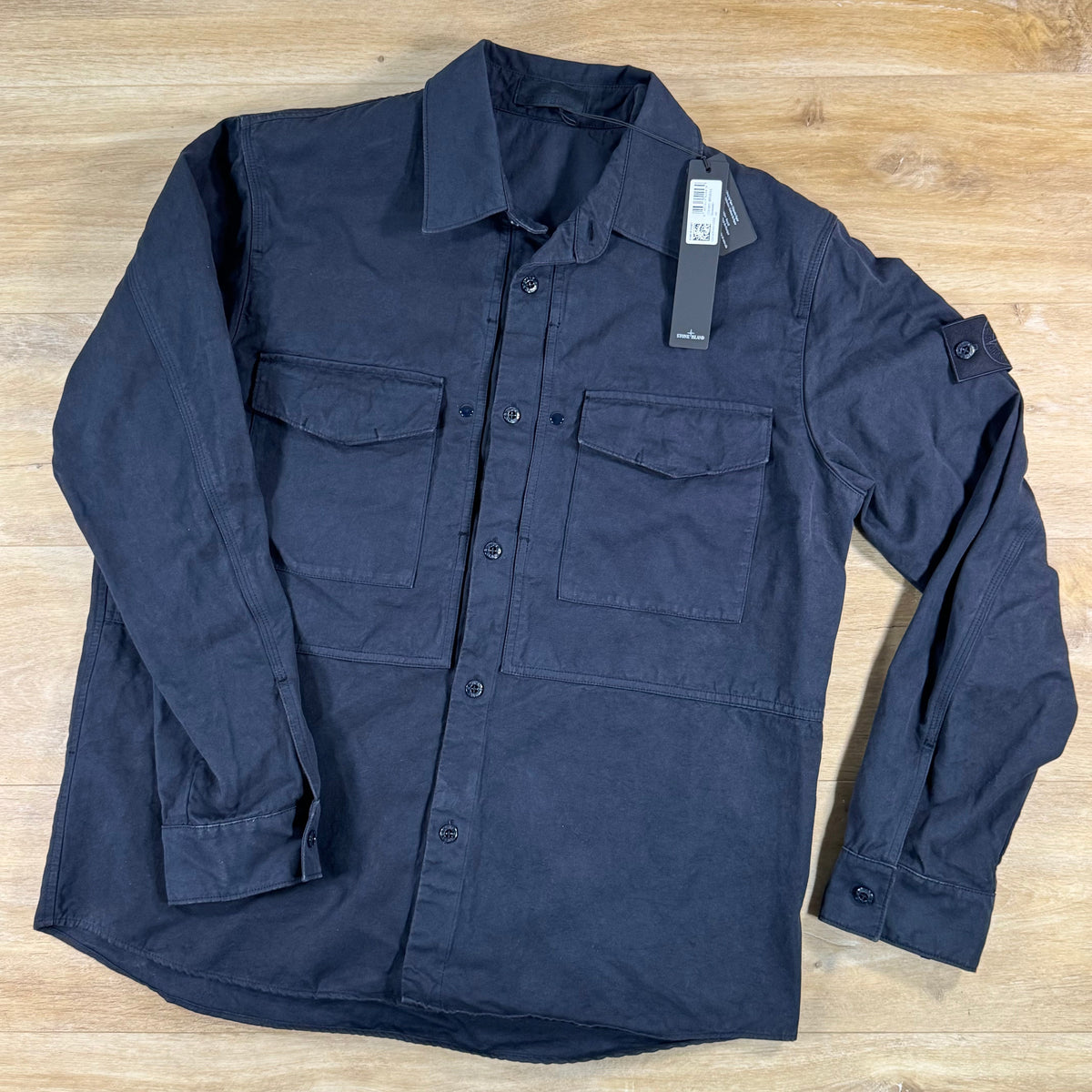 Stone Island Ghost Linen Overshirt in Navy