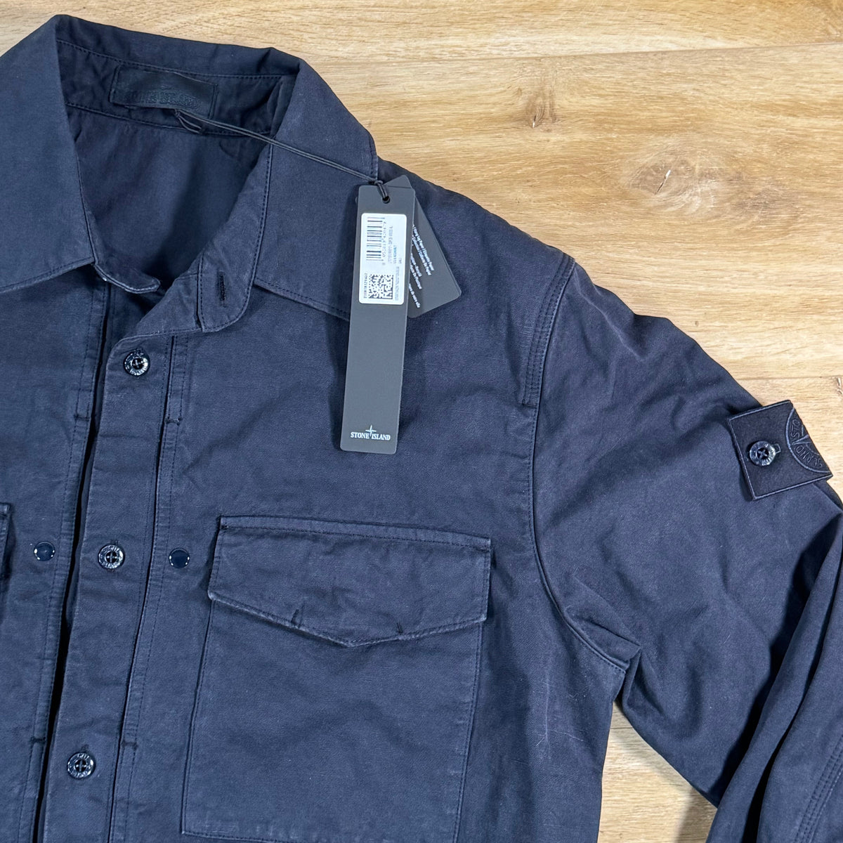 Stone Island Ghost Linen Overshirt in Navy