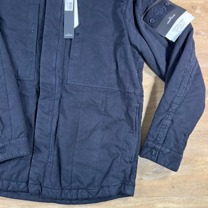 Stone Island Ghost Linen Quilted-TC Padded Coach Jacket in Navy