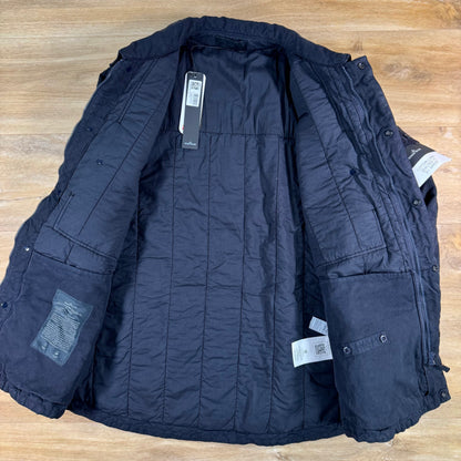 Stone Island Ghost Linen Quilted-TC Padded Coach Jacket in Navy