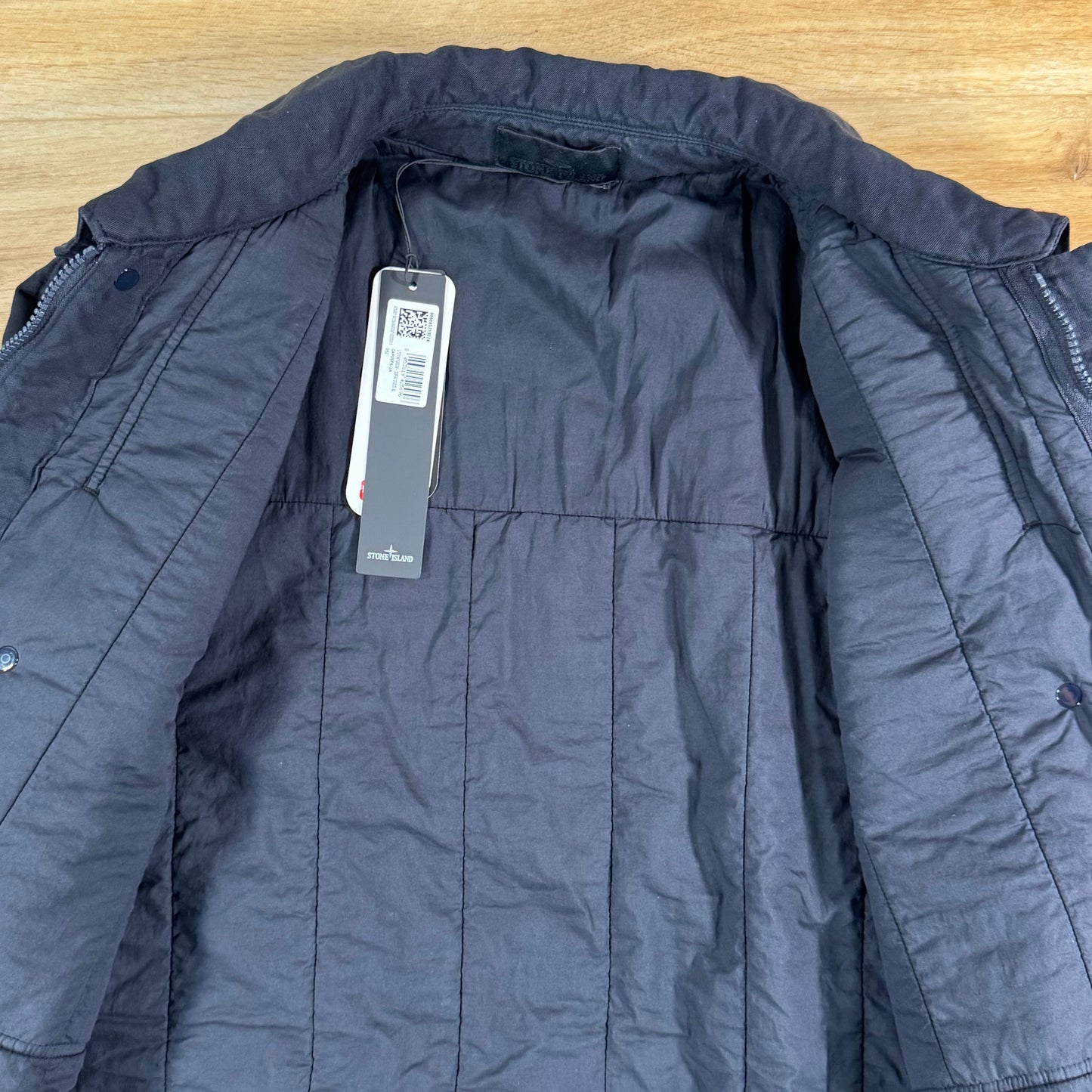 Stone Island Ghost Linen Quilted-TC Padded Coach Jacket in Navy