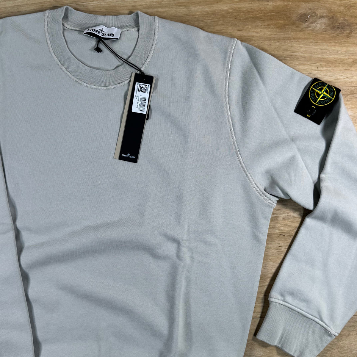 Stone Island Crewneck Fleece Sweatshirt in Pearl Grey