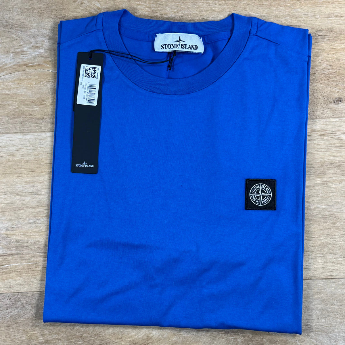 Stone Island Patch Logo T-Shirt in Bright Blue