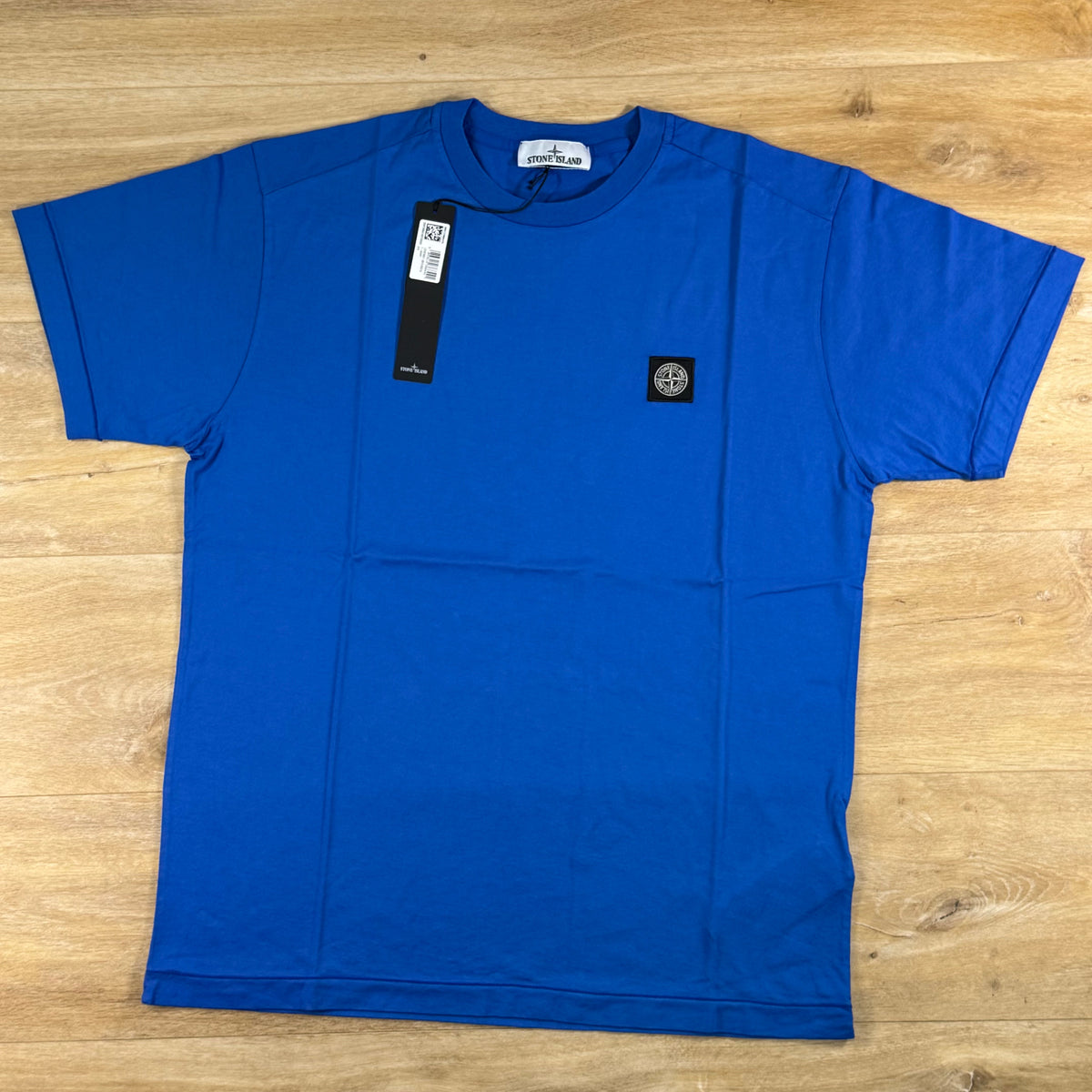 Stone Island Patch Logo T-Shirt in Bright Blue
