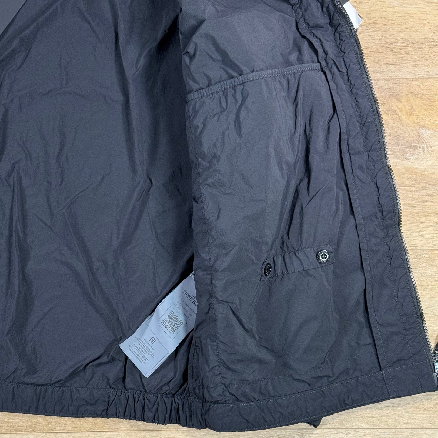 Stone Island Nylon Smerigliato-TC Stand Collar Jacket in Black