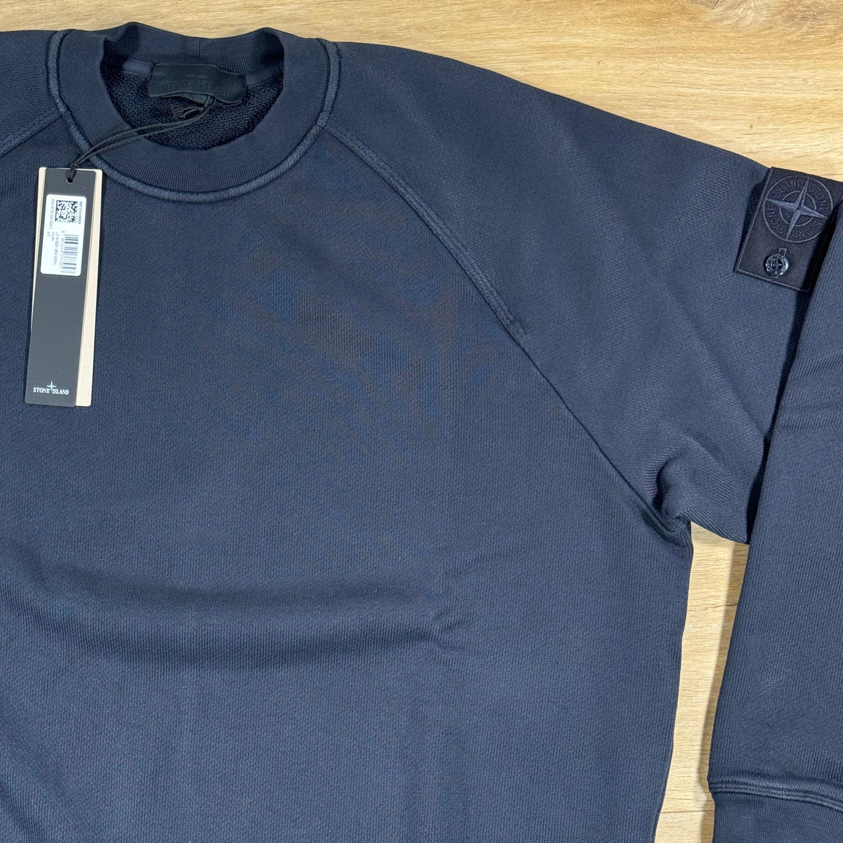 Stone Island Ghost Heavy Cotton Fleece Crewneck Sweatshirt in Navy