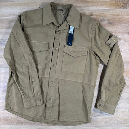 Stone Island Ghost Linen Overshirt in Dark Beige