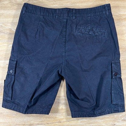 Stone Island Brushed Canvas 'Old Effect' Cargo Shorts in Navy