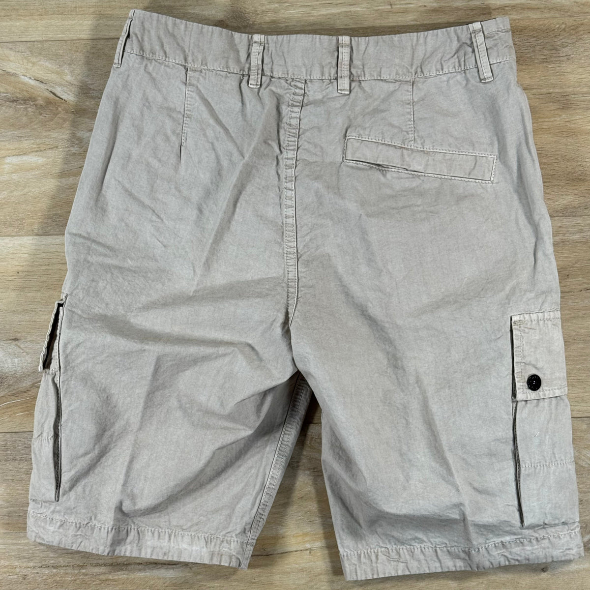 Stone Island Brushed Canvas 'Old Effect' Cargo Shorts in Desert