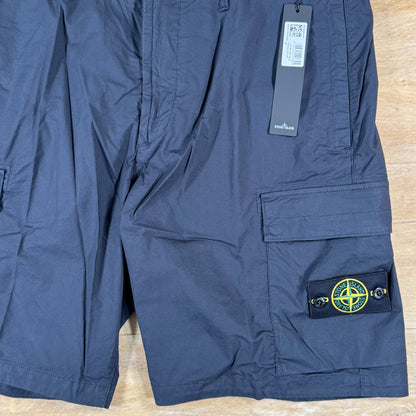 Stone Island Stretch Cotton Tela 'Paracadute' Cargo Bermuda Shorts in Navy