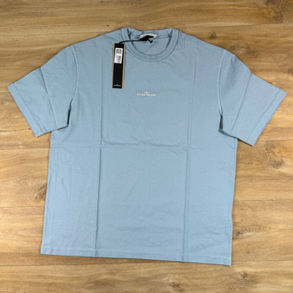 Stone Island Regular Fit T-Shirt with Logo Embroidery in Dust Blue