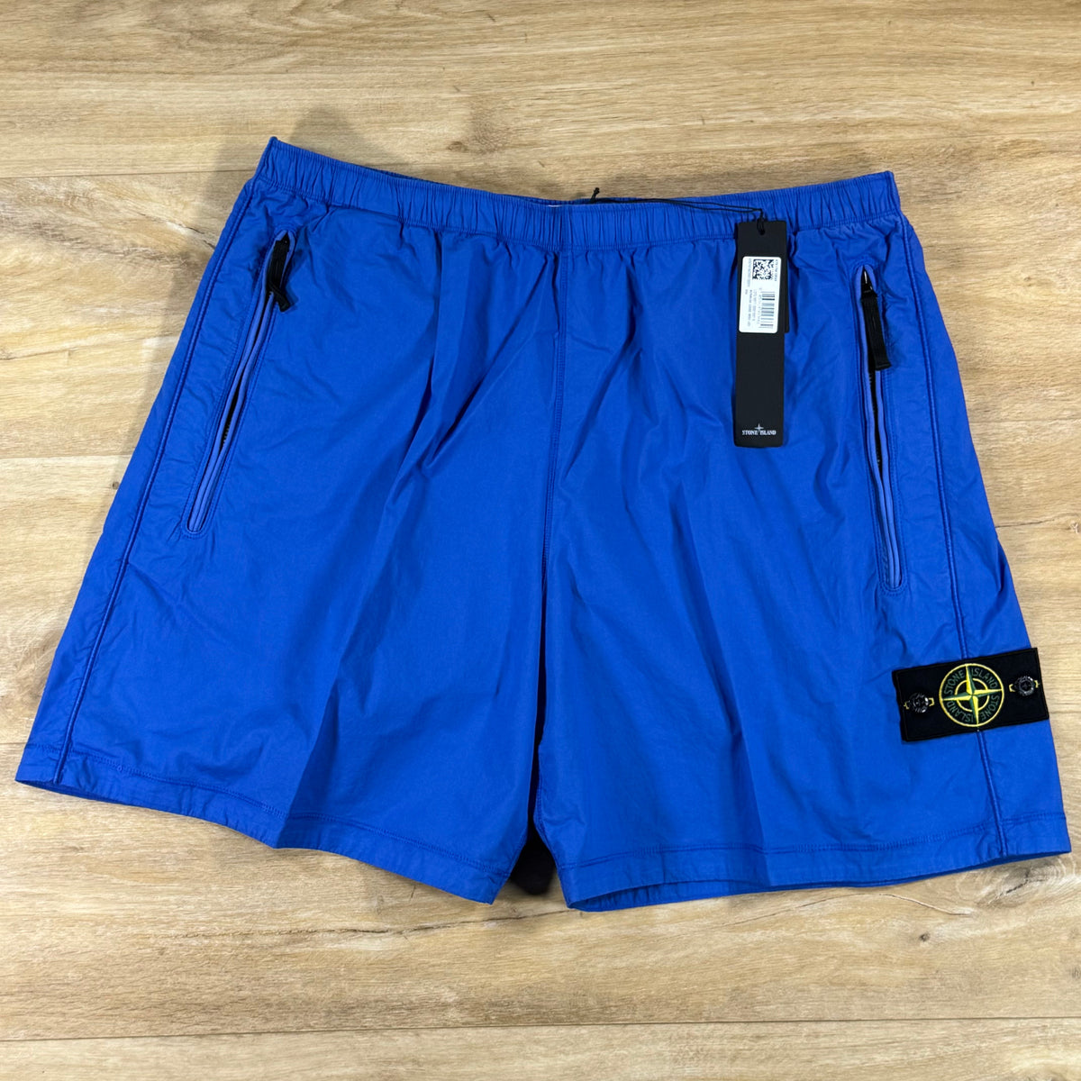 Stone Island Stretch Cotton Tela 'Paracadute' Wide-Leg Shorts in Bright Blue