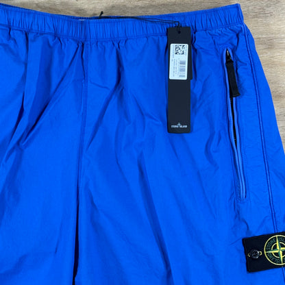 Stone Island Stretch Cotton Tela 'Paracadute' Wide-Leg Shorts in Bright Blue