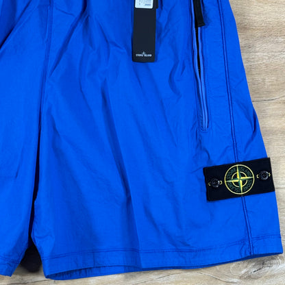 Stone Island Stretch Cotton Tela 'Paracadute' Wide-Leg Shorts in Bright Blue