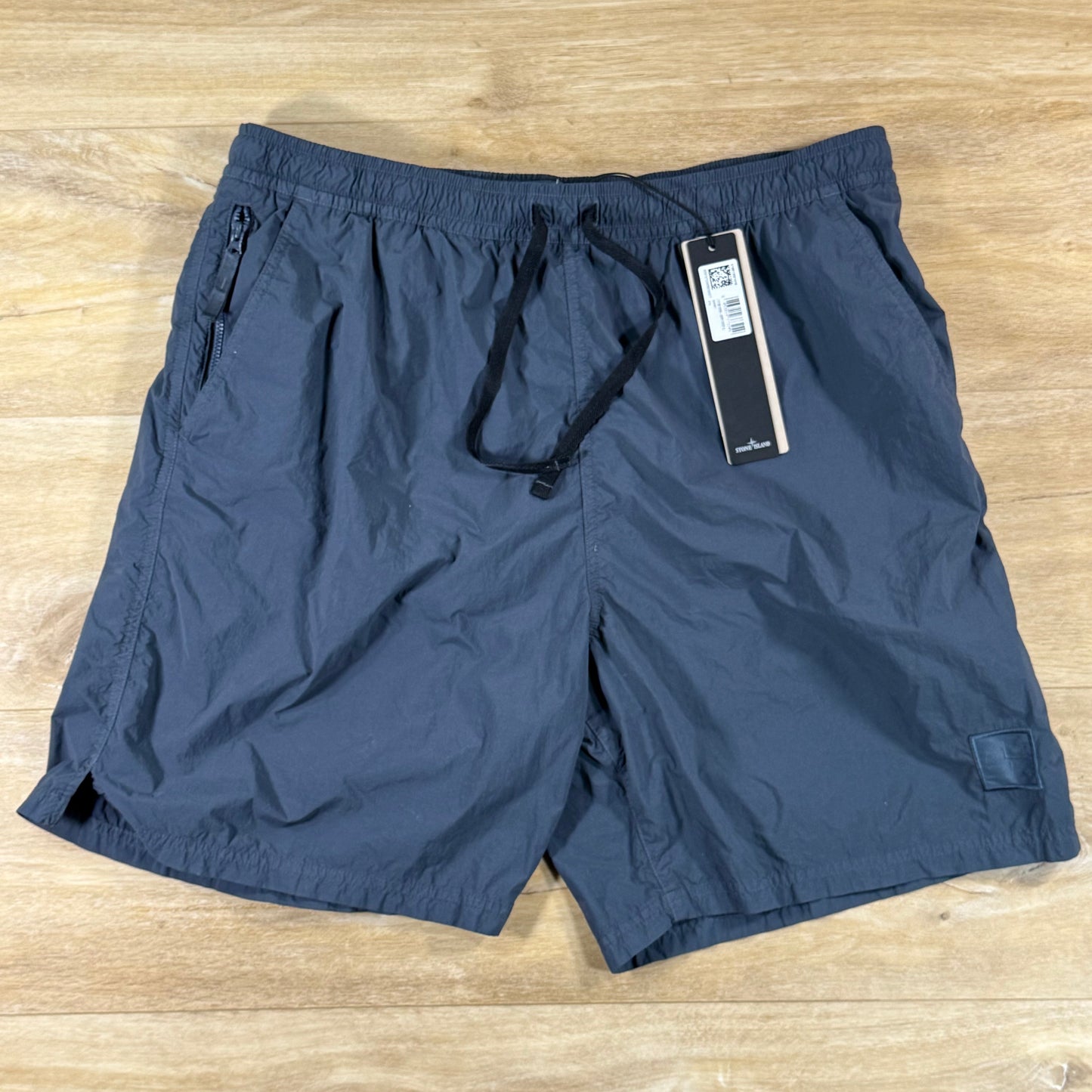 Stone Island Ghost Nylon Smerigliato Mid-Length Swim Shorts in Slate Blue