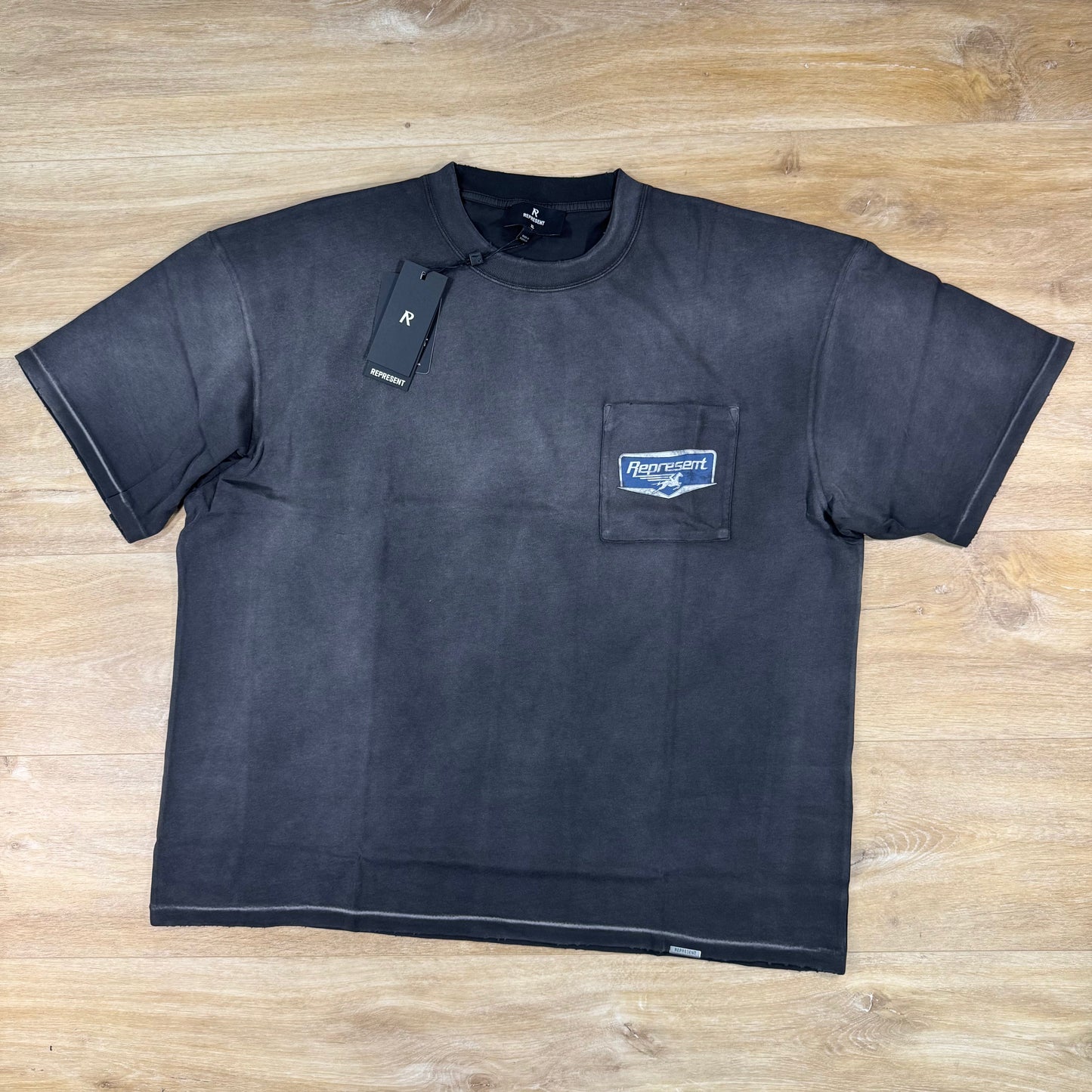Represent Nothing Faster T-Shirt in Stained Black