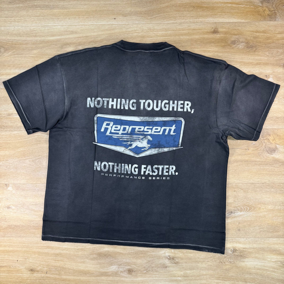 Represent Nothing Faster T-Shirt in Stained Black