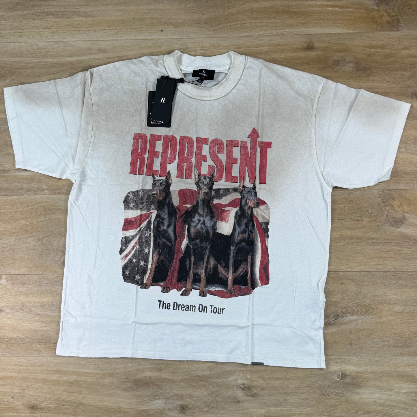 Represent Dream On Tour T-Shirt in Washed Ecru