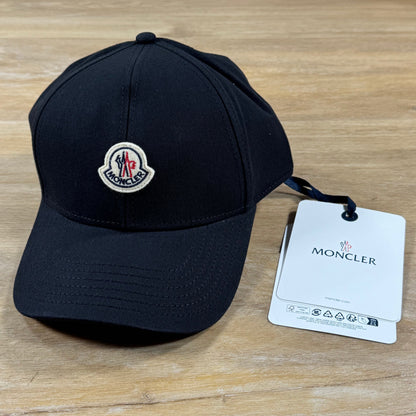Moncler Cotton Gabardine Baseball Cap in Black