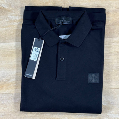 Stone Island Ghost Patch Logo Polo Shirt in Black