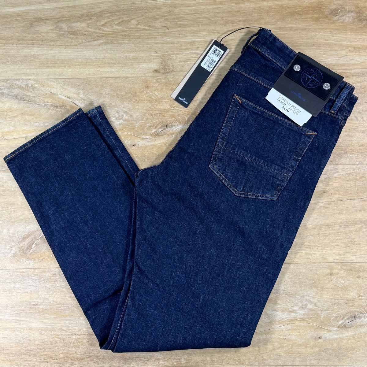Stone Island Stretch Indigo Denim-Rinsed Slim Fit Jeans in Blue Rinse
