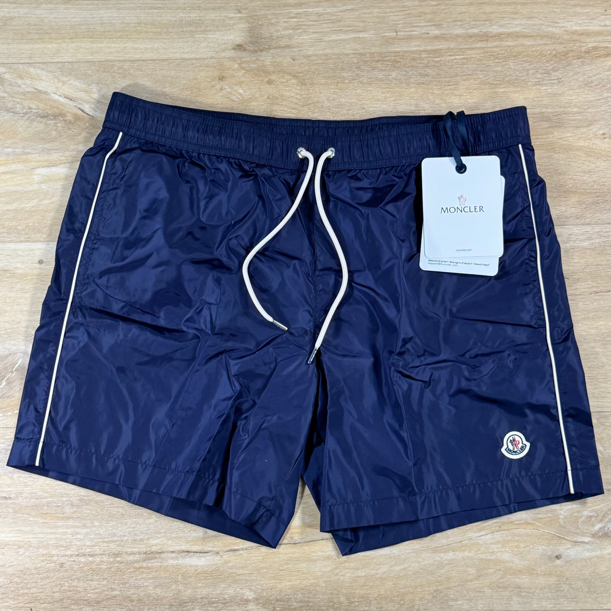 Moncler Logo Swim Shorts in Navy