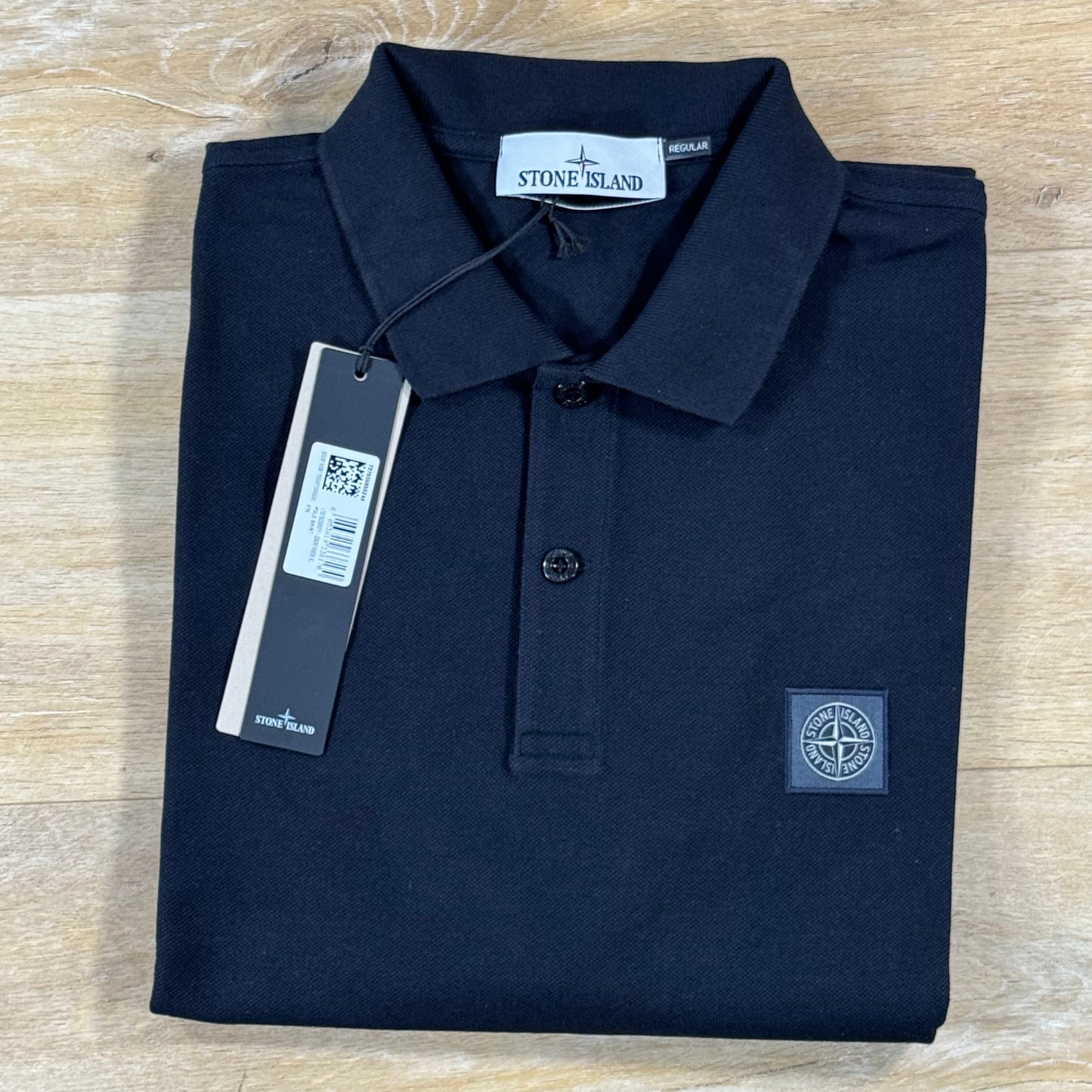 Stone Island Regular Fit Patch Logo Polo Shirt in Navy