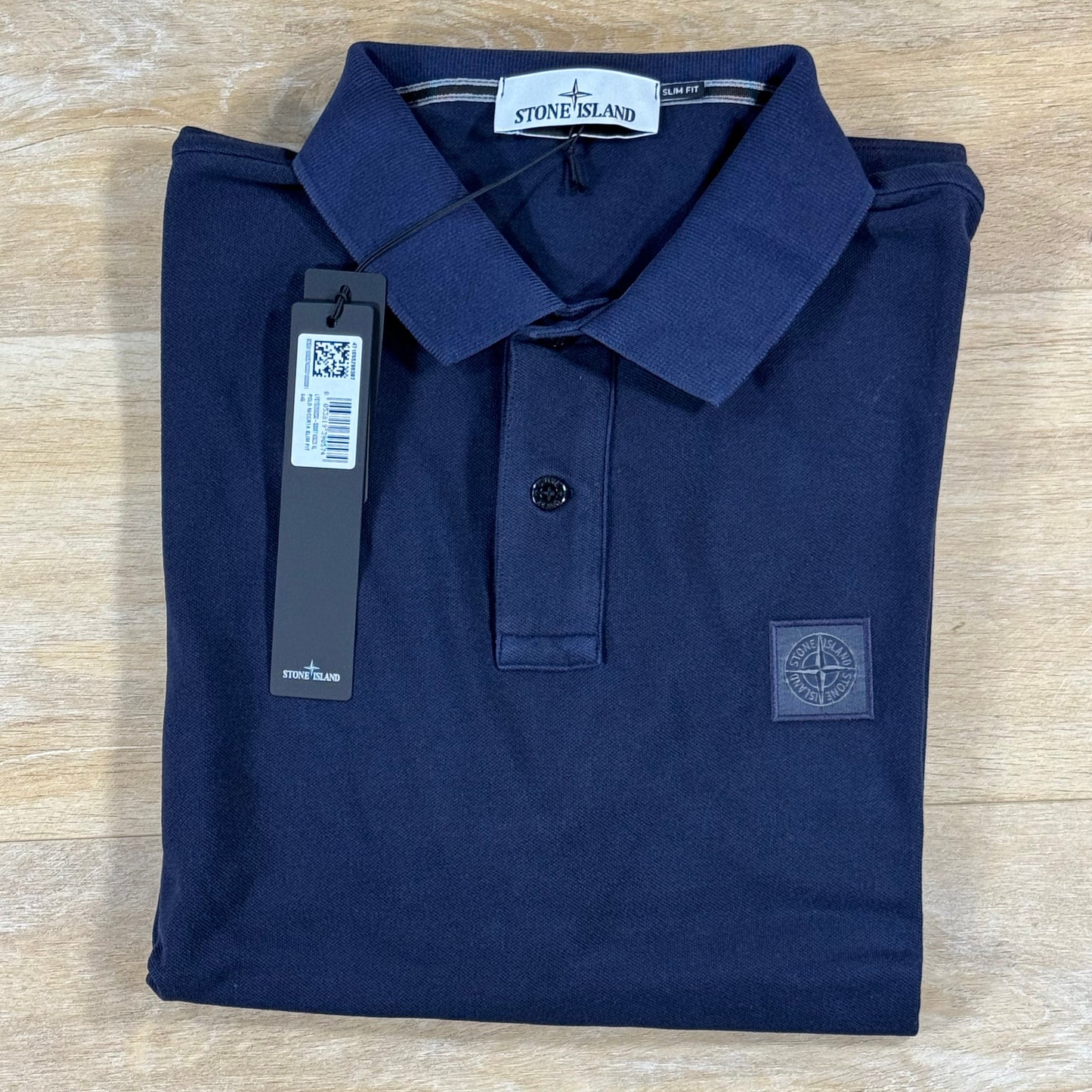 Stone Island Pigment Dye Polo Shirt in Navy