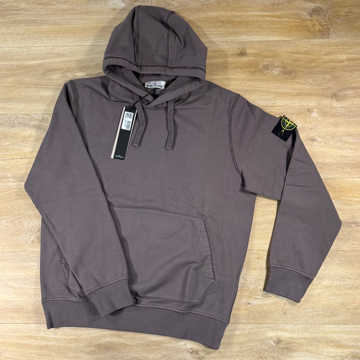 Stone Island Pullover Fleece Hoodie in Charcoal Grey