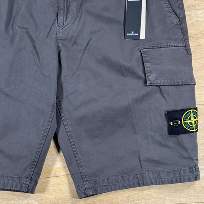Stone Island Stretch Twill Cargo Bermuda Shorts in Charcoal Grey