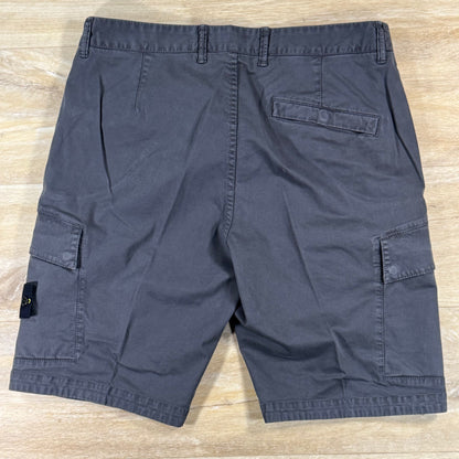 Stone Island Stretch Twill Cargo Bermuda Shorts in Charcoal Grey