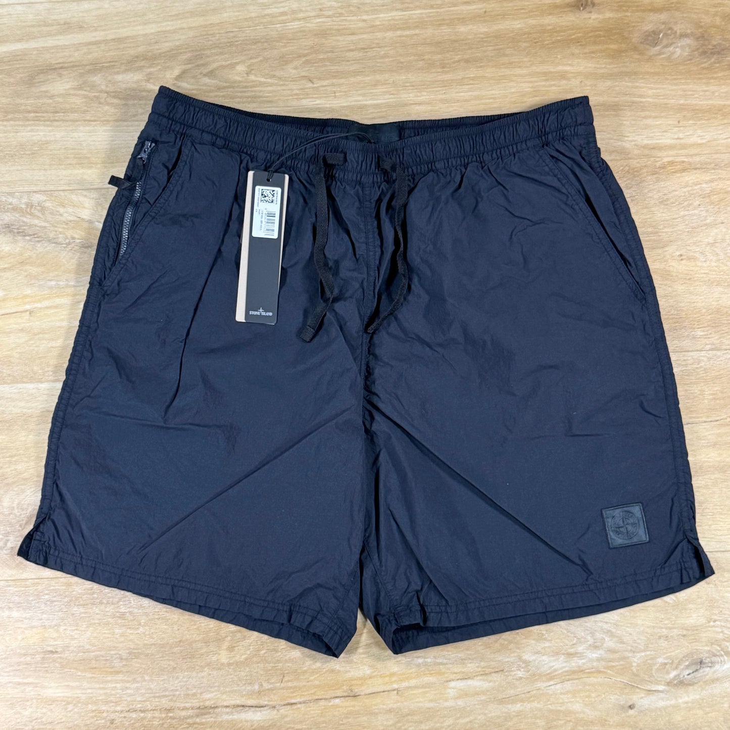 Stone Island Ghost Nylon Smerigliato Mid-Length Swim Shorts in Navy