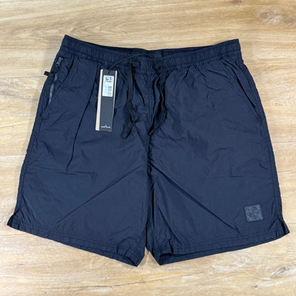 Stone Island Ghost Nylon Smerigliato Mid-Length Swim Shorts in Navy