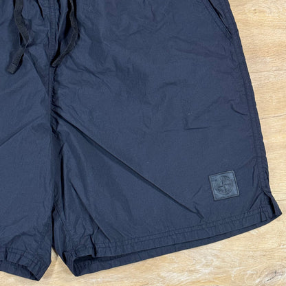 Stone Island Ghost Nylon Smerigliato Mid-Length Swim Shorts in Navy