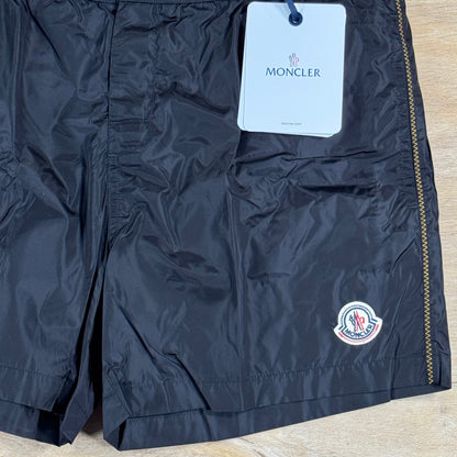 Moncler Logo Swim Shorts in Black