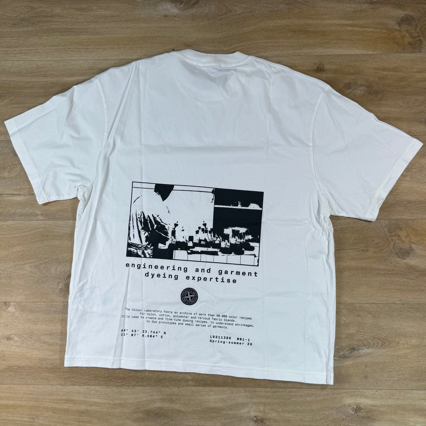 Stone Island Hand Sprayed 'Lab' Print T-Shirt in White