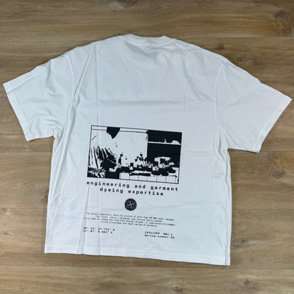 Stone Island Hand Sprayed 'Lab' Print T-Shirt in White