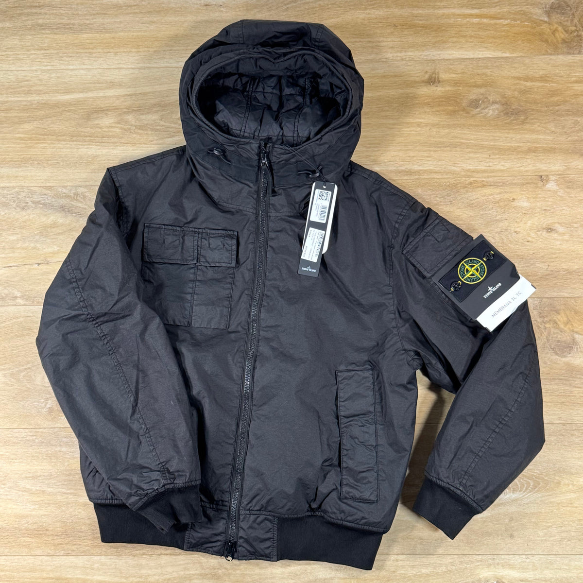 Stone Island Membrana 3L TC Padded Jacket in Black