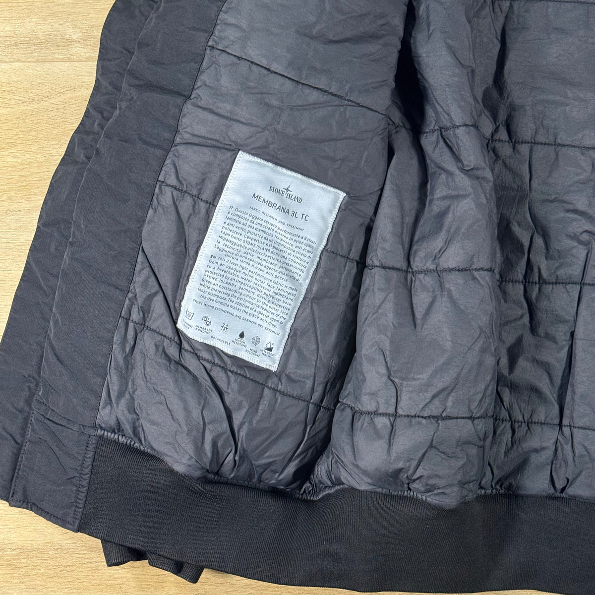 Stone Island Membrana 3L TC Padded Jacket in Black