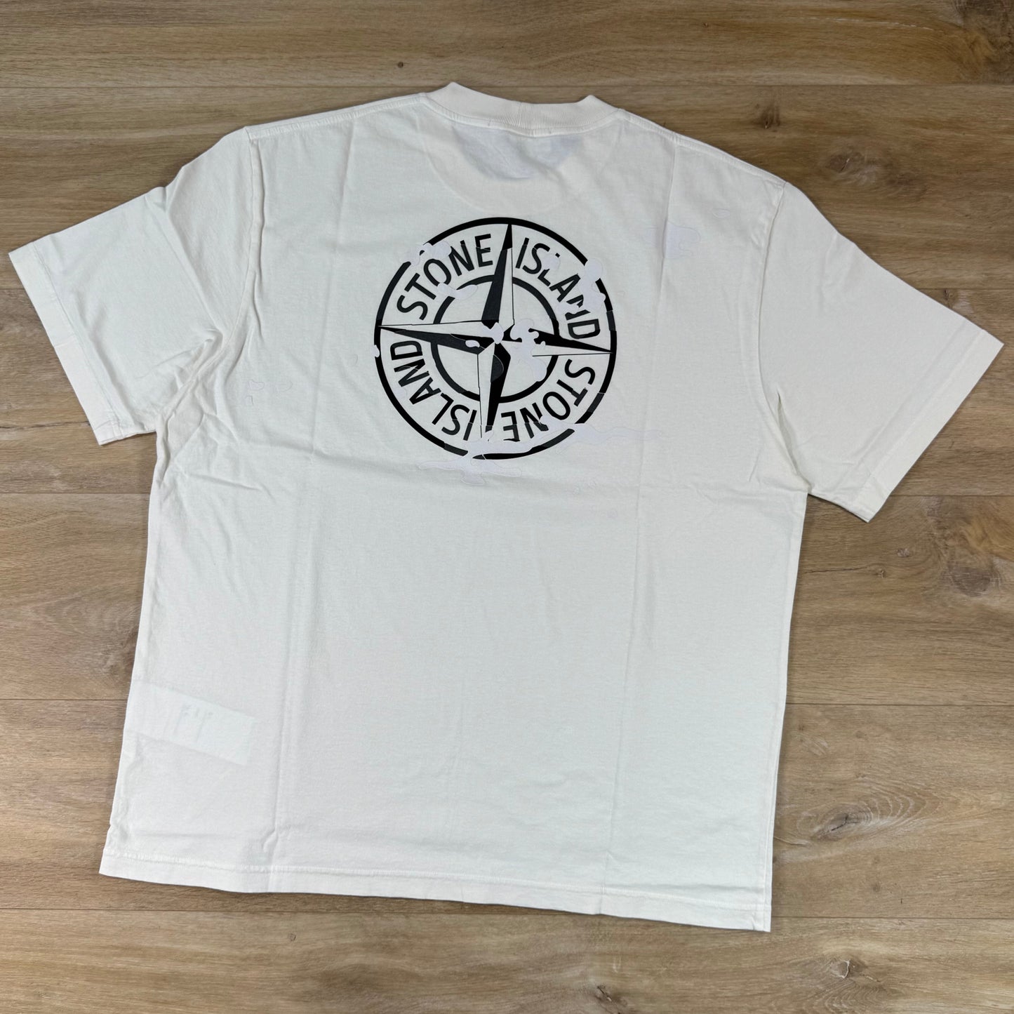 Stone Island 'Camo Compass' Print T-Shirt in Ivory